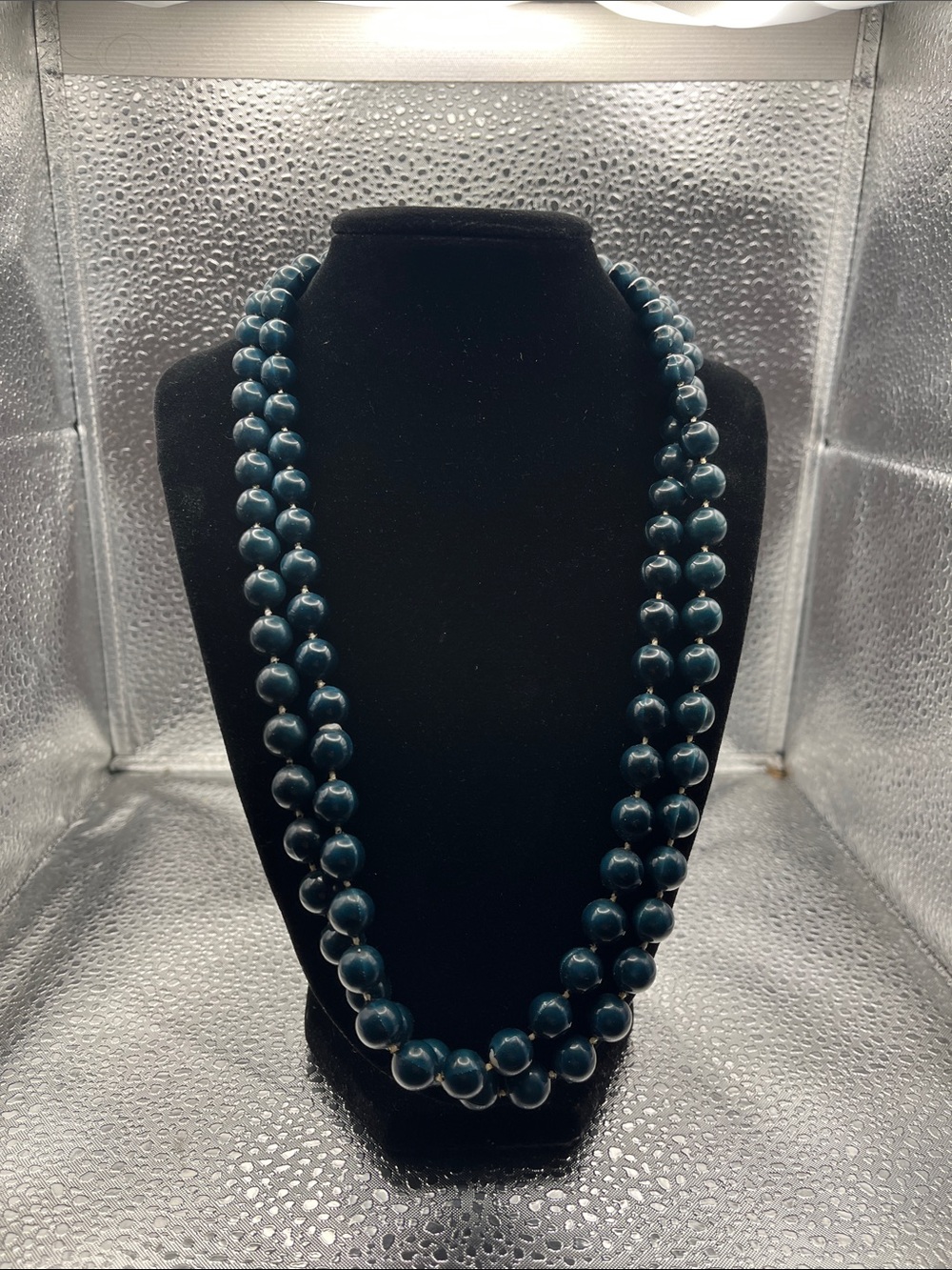 Double Strand Teal Beaded Necklace - Women Jewelry